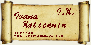 Ivana Malićanin vizit kartica